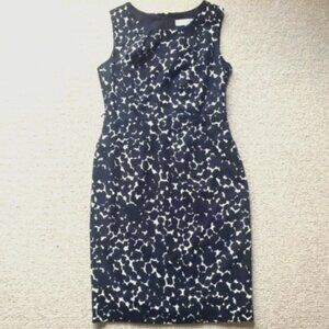 New Kasper Sleeveless Patterned Art Print Sheath Dress